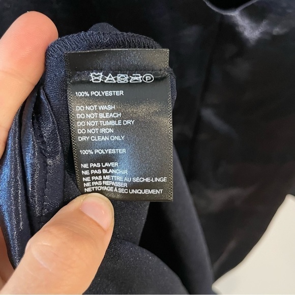 UO Silence + Noise Blue Shiny Cold Shoulder Tie Top - Picture 10 of 14